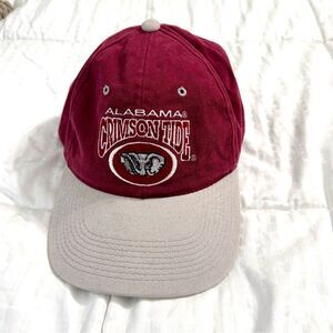 Vintage Alabama Crimson Tide Hat –Red & Gray Signature Collection Adjustable Cap